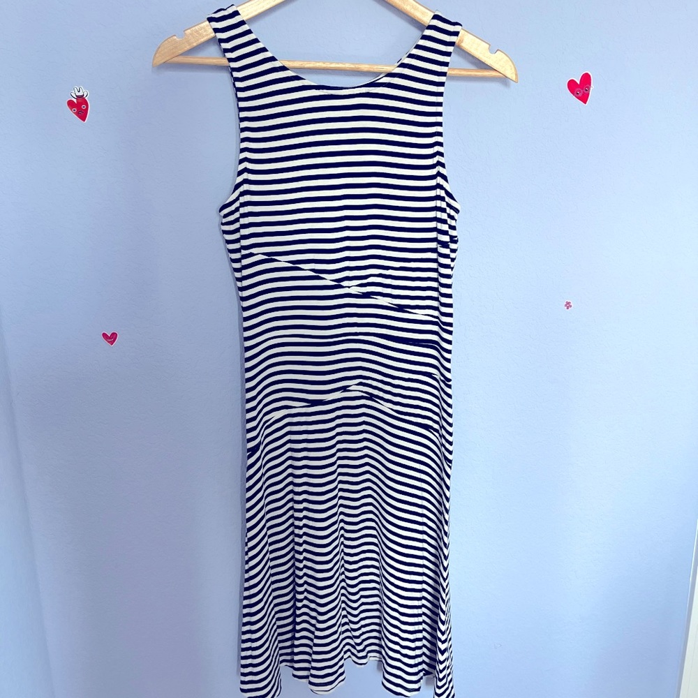 Navy and white dress